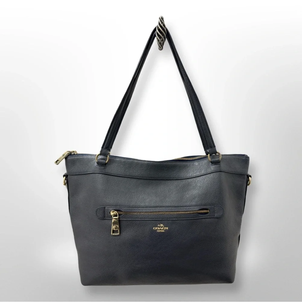 Coach Gray Pebbled Leather Taylor Tote Bag